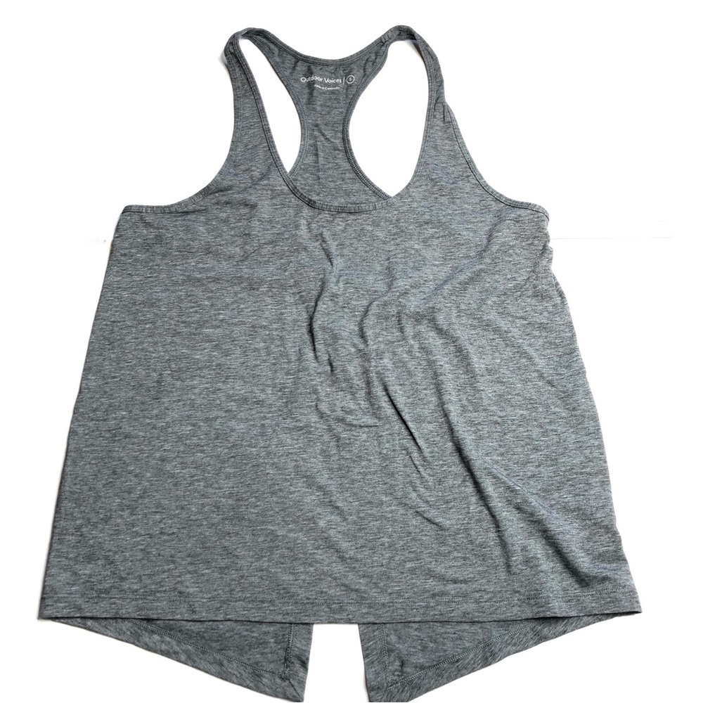 Outdoor Voices Tank Split Back Tie Back Grey